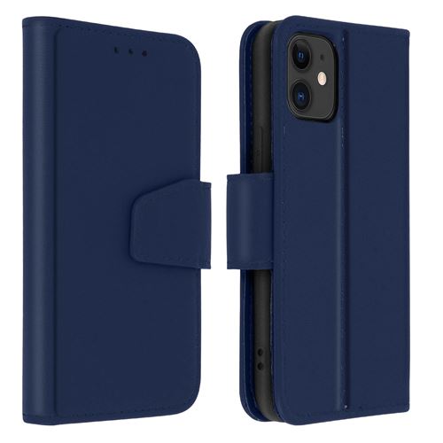 Avizar Housse Pour iPhone 11 Cuir Porte-carte Fonction Support Premium Bleu Nuit