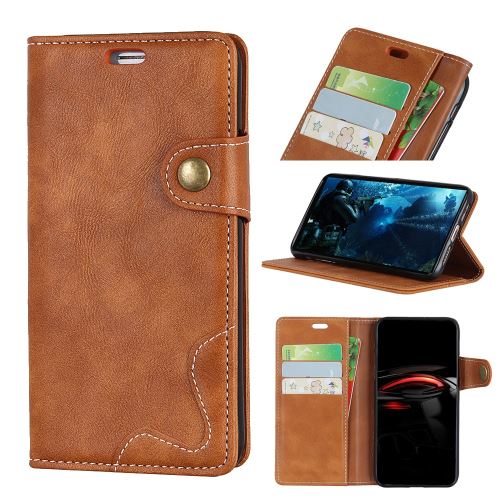 Etui en PU flip en forme de s avec support marron pour votre Huawei Nova 4