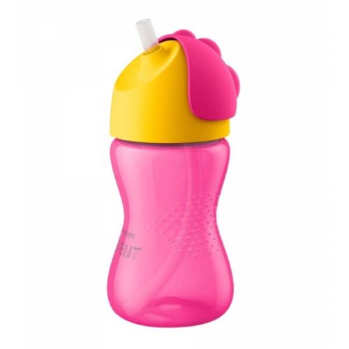 Tasse paille 260 ml rose et jaune - philips avent