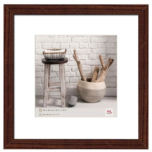 Walther Design Home Cadre en bois, Bois, Noyer, 40 x 40 cm