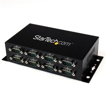 StarTech.com USB to Serial Adapter Hub – 8 Port – Industrial – Wall Mount – Din Rail – cOM Port Retention – FTDI USB to RS232 - 1