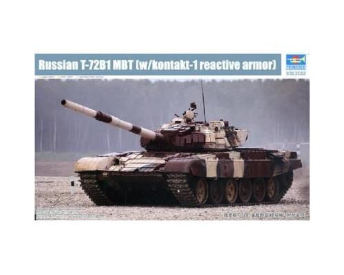 Russian T-72b1 Mbt(w/kontakt-1 Reactive Amor)- 1:35e - Trumpeter