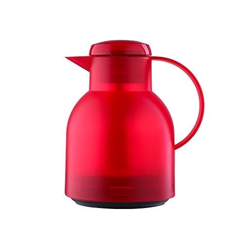 Emsa 504232 samba pichet isotherme, fermeture quick tip, 1 litre, 100% hermétique, tanslucide, rouge