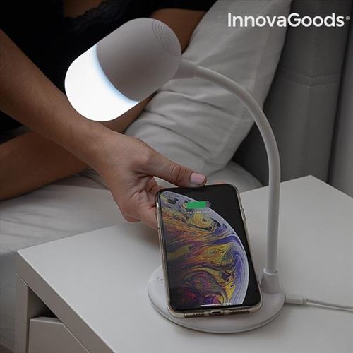 Lampe LED avec haut-parleur et chargeur sans fil Akalamp InnovaGoods