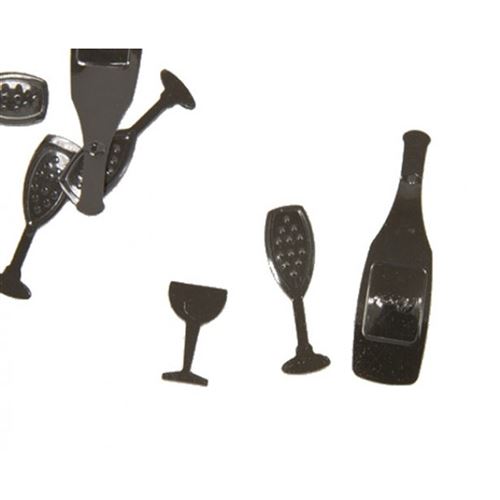 Lot de 10 sachets de Confettis de table Soiree De Fête Noir - 10 grs