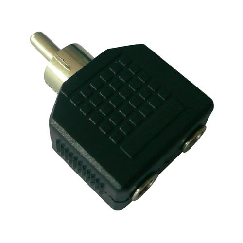 Adaptateur SpeaKa Professional 595051 [1x Cinch / RCA mâle - 2x Jack femelle 3.5 mm] 0 m noir
