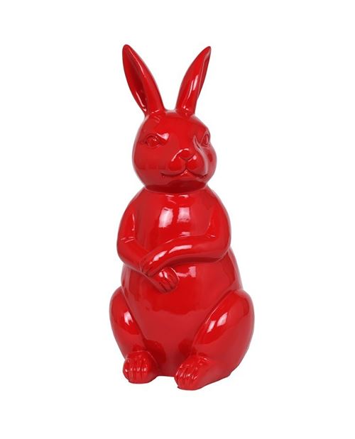 Statue en résine Lapin rouge - 53 cm