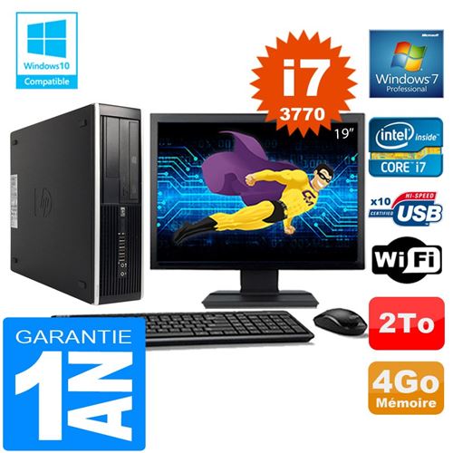 Acheter Pc hp compaq 8300 sff core i7-3770 ram 4go disque 2 to wifi w7 ecran 19' État correct - 379,00 € Pc hp compaq 8300 sff core i7-3770 ram 4go disque 2 to wifi w7 ecran 19' État correct - Hewlett-Packard reconditionné disponible sur Fnac
