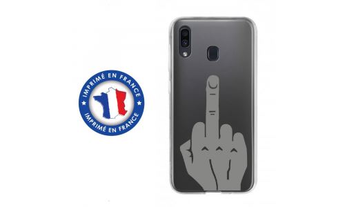Coque souple pour Samsung Galaxy A20 avec impression Motifs doigt d'honneur