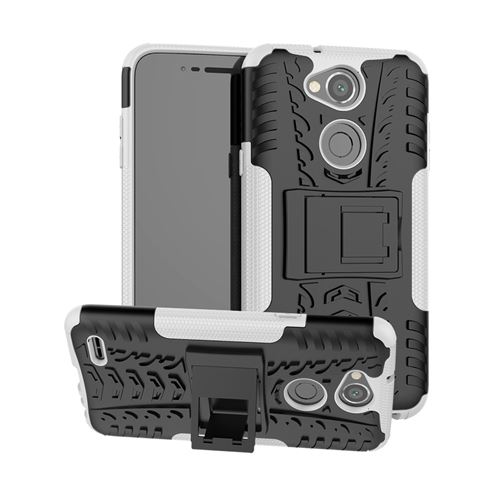 Coque en TPU dessin de pneu hybride 2 en 1 blanc pour votre LG X Power 3