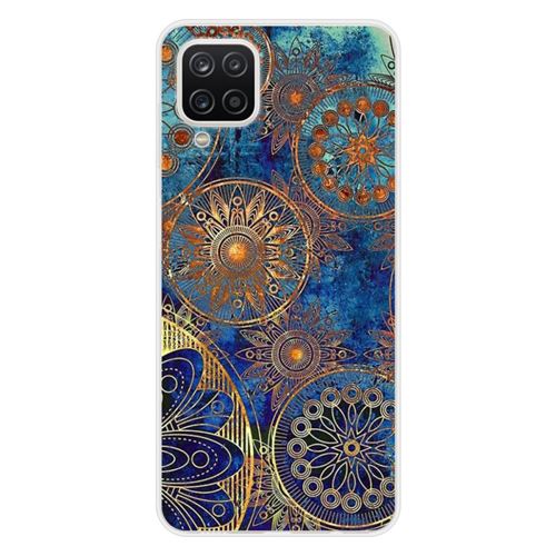 Coque en silicone imprimée compatible Samsung Galaxy M22 Galaxy M32 Mandalla bleu