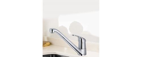 Générique Gris Robinet Mitigeur D' Évier De Cuisine Chrome Bec Long Mobile Design - Image 1