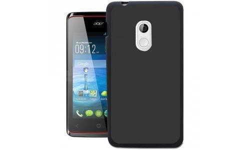 Coque Souple minigel noire mat Acer Z200 avec contour brillant glossy