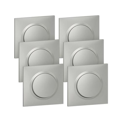 Legrand Aluminium - Lot De 6 Interrupteurs Va Et Vient Complet - Dooxie - Alu - Image 1