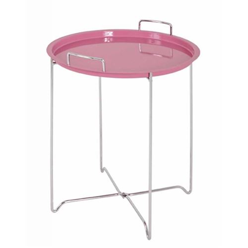 Paris Prix - Table D'appoint Avec Plateau sam 51cm Rose