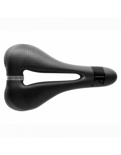 Selle sportourer loisir-vae garda man gelflow noir elastomeres rail acier 550g 165x270mm avec trou central rail acier