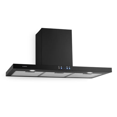 Klarstein Hotte Aspirante - Hotte Décorative Murale - 90Cm - Filtres À Graisse En Alu - 600M³/H - 64Db - Classe A++ - Acier Noir
