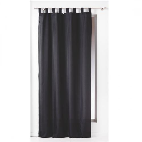 Douceur d'intérieur 1600832 rideau à passants polyester uni essentiel noir 140 x 260 cm