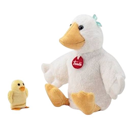 Trudi marionnette Ochetta 24 cm en peluche jaune/blanc 2 pièces