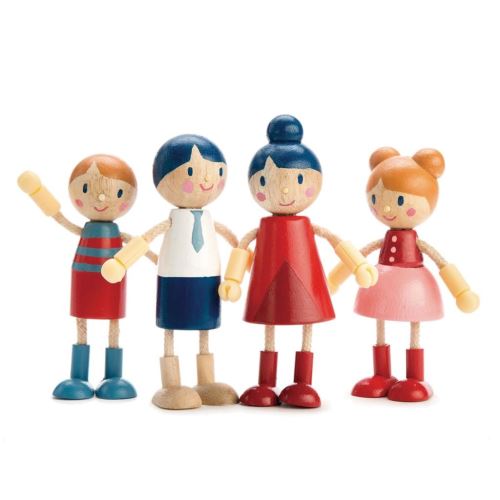 Tender Leaf Toys famille de poupées de maison de poupée 4 pièces