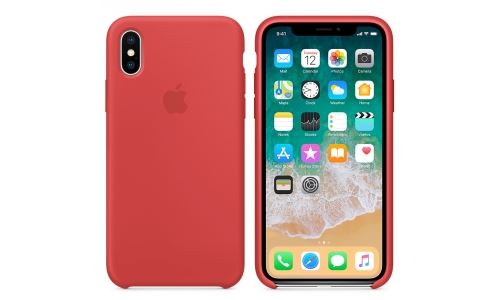 Coque origine Apple iPhoneX silicone rouge