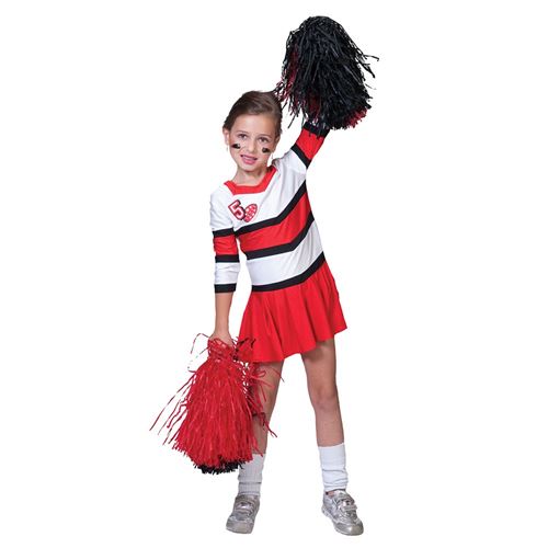 Déguisement Pom-pom Girl Cherry Fille 8/10 Ans Rouge 403113_128 Funny Fashion 8/10 ANS - 403113_128 Funny Fashion