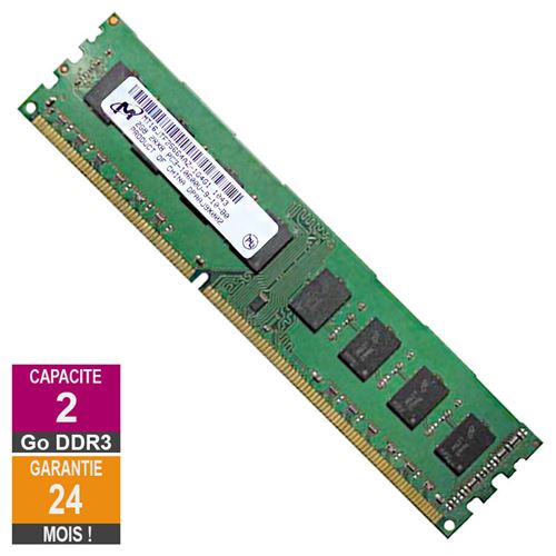 Barrette Mémoire 2Go Ram Ddr3 Micron Mt16Jtf25664Az-1G4G1 Pc3-10600U 1333Mhz 2Rx8