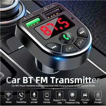 Acheter Lecteur Mp3 Bluetooth pour voiture, chargeur de voiture, mains  libres, transmetteur Fm avec affichage numérique
