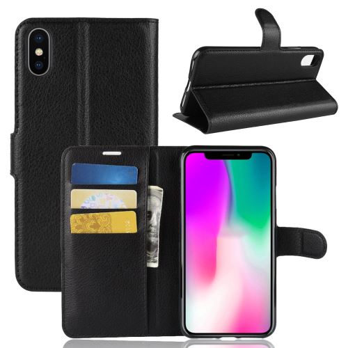 Etui coque en cuir Folio Portefeuille anti-choc pour Samsung Galaxy A30S - Noir