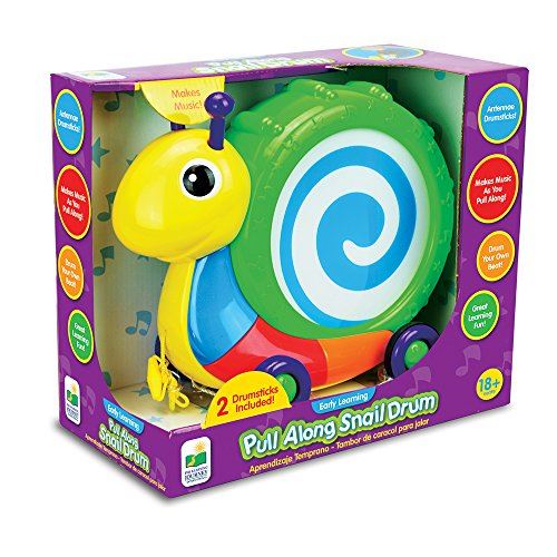 The Learning Journey Pull Along Snail Drum Instrument Toy