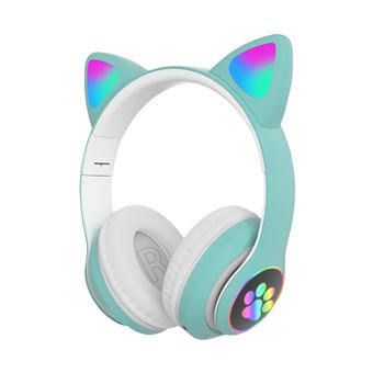 Casque Bluetooth, Sans Fil Over-Ear Pliable Avec Lumières Led Vert W216 - 1