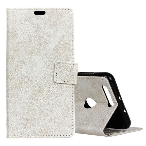Asus ZenFone Max Plus (M1) ZB570TL Housse Etui Cuir PU Effet Peau rétro Blanc ALS51216