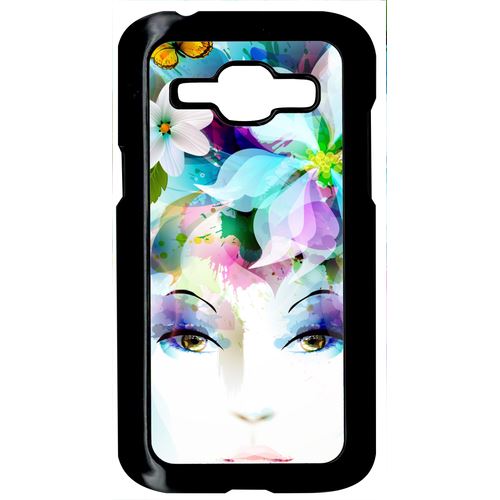 Coque Girl And Flowers Compatible Samsung Galaxy J1 Transparent