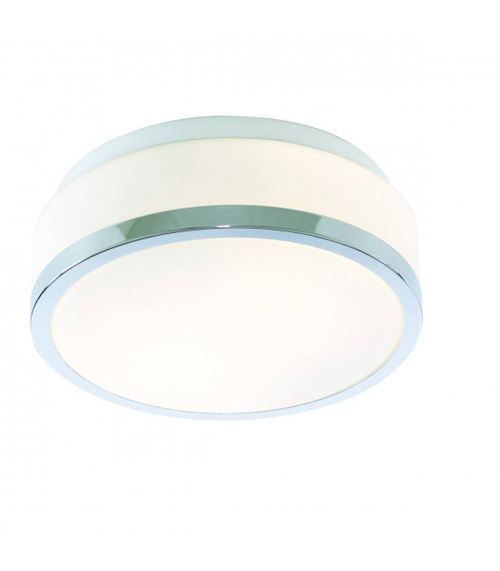 Plafonnier bol, 23cm, chrome et verre opale