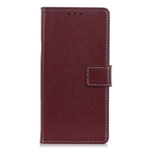 Etui en PU avec support marron pour votre Motorola P40 Power