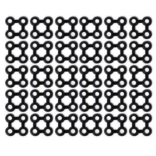 vidaXL Connecteurs de tapis 30 pcs Caoutchouc Noir