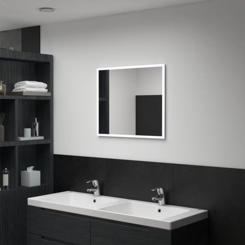 Miroir mural à LED pour salle de bains 60 x 50 cm