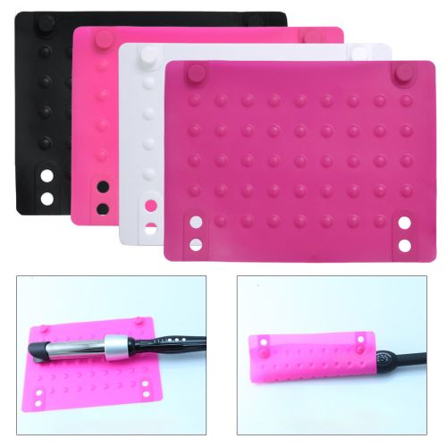 Tapis en silicone anti-chaleur Tapis en silicone résistant à la chaleur pour lisseur / Curling blanc