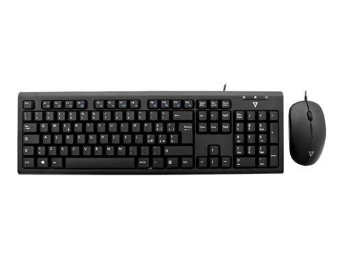 V7 CKU200ES - Toetsenbord en muis set - USB - Spaans - zwart