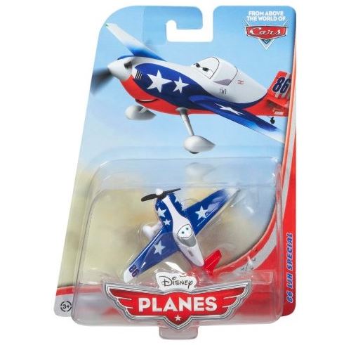 Disney planes : avion bleu blanc et rouge ljh 86 special - avion avec hélice - n°y1902 - cars