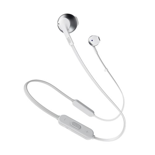 Écouteurs JBL T205BT Bluetooth ,Sans Fil ,Intra-auriculaires ,Sport, Compatible IOS et Android-Argent.