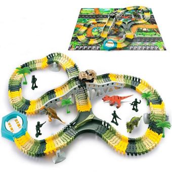 Cadeau Anniversaire LetsGO toyz 144 Pack Dinosaure Enfant Jouet Circuit Voiture Electrique Jeux