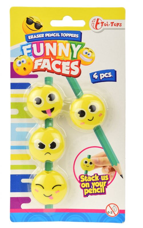 Toi-Toys smileygummen 4 pièces jaune