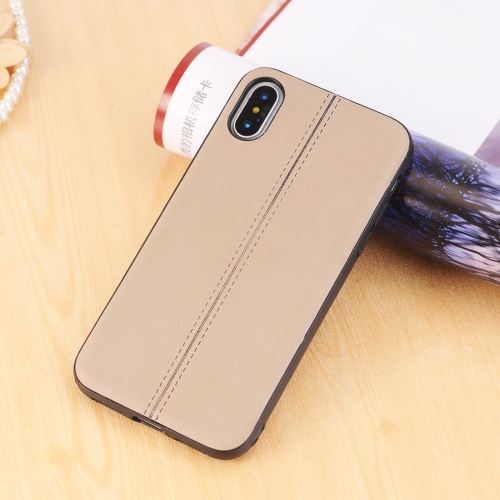 Iphone X / Xs Coque Protection Plastique Effet Cuir Marron Als80693