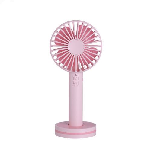 Ventilateur à main mini portable USB rechargeable pliable extérieur avec miroir rose