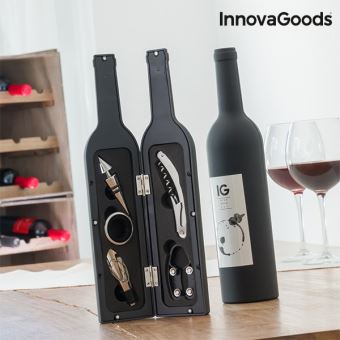 Kit sommelier en forme de bouteille de Vin (5 Pièces) - Accessoire de bar  et oenologie - Accessoire autour du vin - Achat & prix