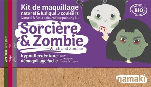 Kit de Maquillage 3 couleurs Sorcière et Zombie NAMAKI