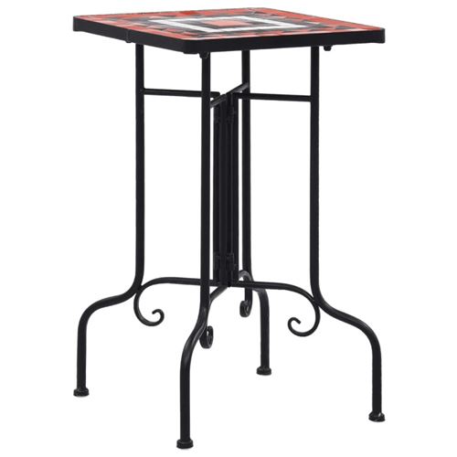 VIDAXL - Table de bistro - Mosaïque - Terre cuite et blanc - Image 3