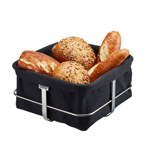 Non Communiqué Argent Corbeille À Pain Brunch Carrée Noire - Gefu - Noir - Inox
