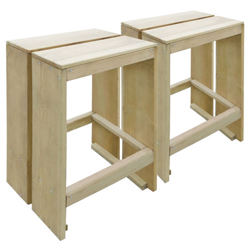 VIDAXL - Lot de 2 Tabourets de Bar - Pin - Meuble de Jardin - Image 2